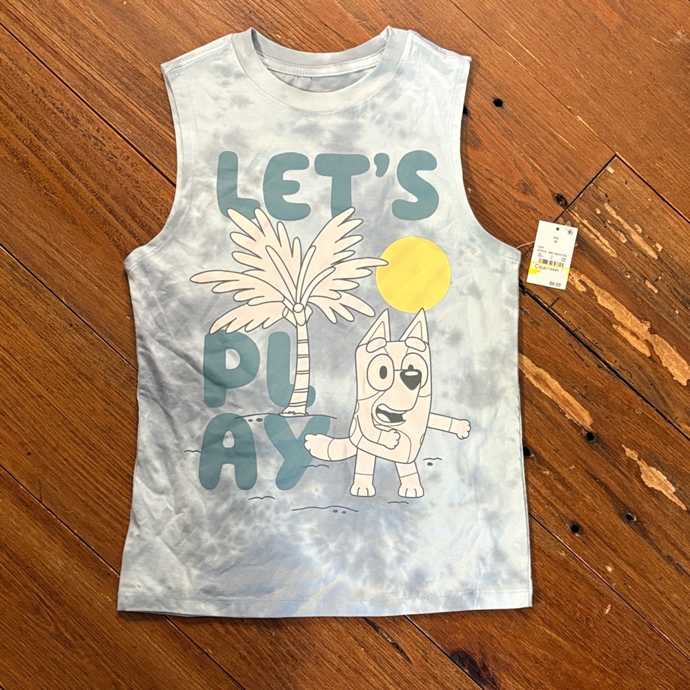 Kids "Let's Play" Bluey Tie-Dye Tank Top